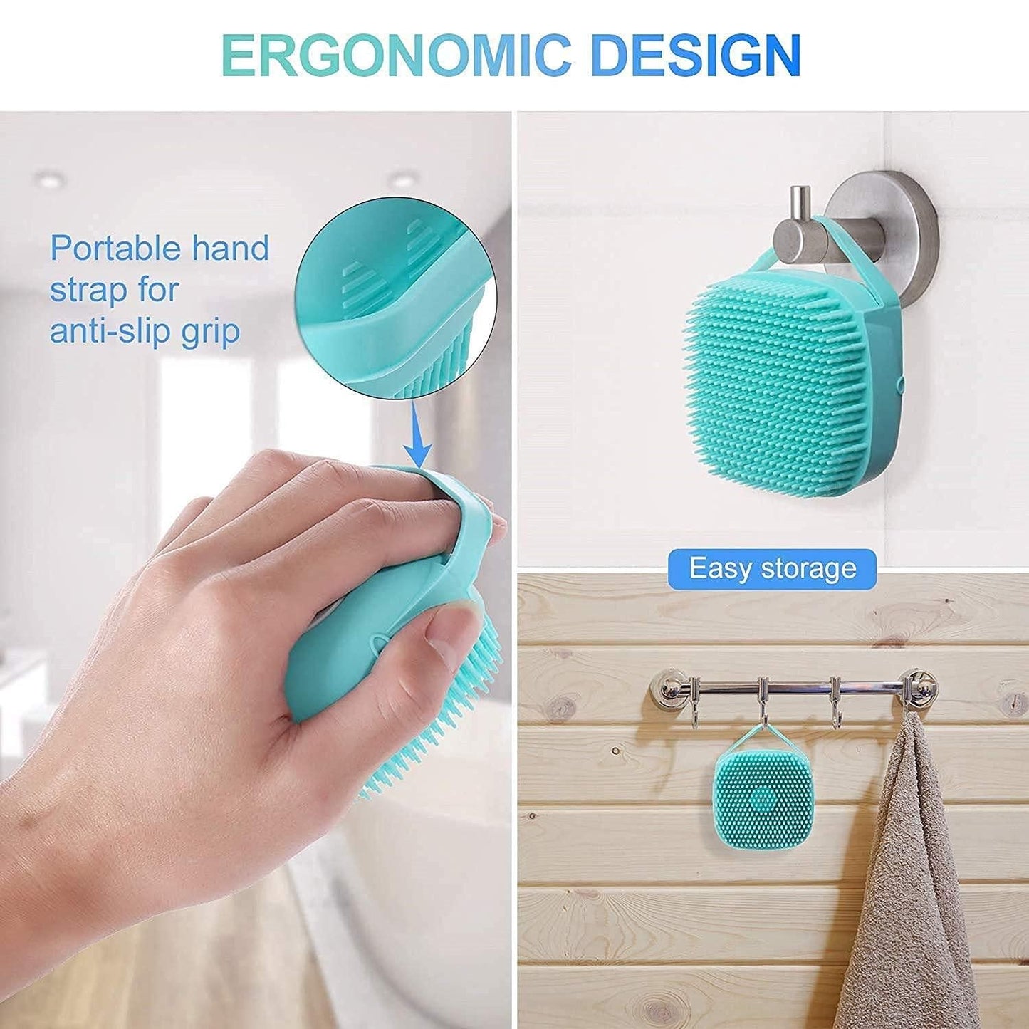 2-in-1 Silicone Bath Brush โ Deep Clean with Every Squeeze